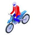 Bike icon isometric vector. Motor cross
