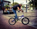 Bike Jump rider in a park in the city of Puyo in Ecuador