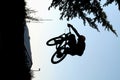 Bike jump silhouette Royalty Free Stock Photo