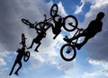 Bike jump silhouettes multiple exposure