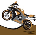 Bike, jumps on the motorcycle and extreme sports. Sportbike. Motobike, sport body kit