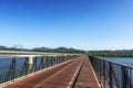 Bike lane bridge over bukhangang Royalty Free Stock Photo