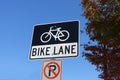 Bike Lane | No Parking Sign Royalty Free Stock Photo