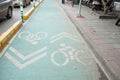 Bike lane, road for bicycles in the city bicycle, sign, traffic Royalty Free Stock Photo