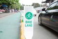 Bike lane, road for bicycles in the city bicycle, sign, traffic Royalty Free Stock Photo