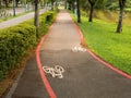 Bike Lane signs on streets ground in Brazil Royalty Free Stock Photo