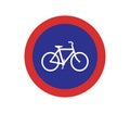 Bike lane symbol on a blue circle. Traffic signal icon. Royalty Free Stock Photo