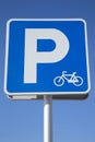 Bike Lane Symbol Parking Sign, Ibiza Royalty Free Stock Photo