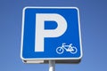 Bike Lane Symbol Parking Sign, Ibiza Royalty Free Stock Photo