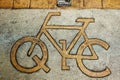 Bike Lane symbol in Quezon City in Metro Manila