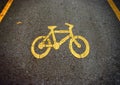 Bike lanes, Bicycle symbol Royalty Free Stock Photo