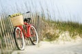 Bike leaning against fence Royalty Free Stock Photo