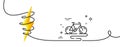 Bike line icon. Bicycle route sign. Continuous line with curl. Vector