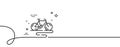 Bike line icon. Bicycle route sign. Continuous line with curl. Vector