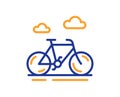 Bike line icon. City bicycle transport sign. Vector