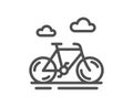 Bike line icon. City bicycle transport sign. Vector