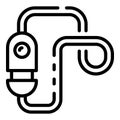 Bike locker cable icon, outline style Royalty Free Stock Photo