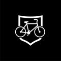 Bike logo for bicycle design isolated on dark background