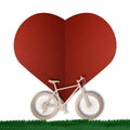 Bike love heart paper cut