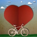 Bike love heart paper cut