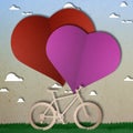 Bike love heart paper cut