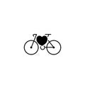 Bike Love Logo Icon Design isolated on white background