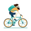 Bike messenger courier male hipster yellow blue Royalty Free Stock Photo