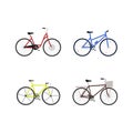 Bike, minimal design. Vector illustration. Set in flat Royalty Free Stock Photo