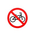 bike no entry, caution warn symbol for public transport areas to do not do that. vector logo, sign, symbol