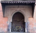 Bike in Old Ornate Doorway, Marrakech