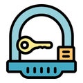 Bike padlock icon vector flat