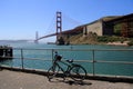 Bike parked bisides Golden gate bridge, San Francisco, California, USA