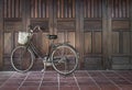 Bike parked near an ancient house in Vietnam