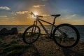 Bike Parked at Rocky Border