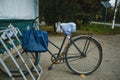 Bike is parked in the shop. An old bike Royalty Free Stock Photo