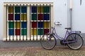Bike parked on street in Amsterdam, Netherlands