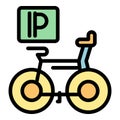 Bike parking icon vector flat Royalty Free Stock Photo