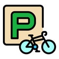 Bike parking icon vector flat Royalty Free Stock Photo