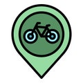 Bike parking location icon vector flat Royalty Free Stock Photo