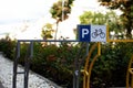 Bike parking plate on a metal structure for tying a bike to a padlock