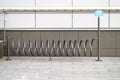 Bike parking with sign. Royalty Free Stock Photo