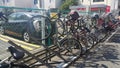 Bike parking in Tokyo. 127 million people in Japan have 72 million bicycles.