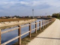 Bike path at Arconate along the canal Villoresi Royalty Free Stock Photo