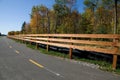 Bike Path with Beautiful Wooden Fence Fall Season Royalty Free Stock Photo