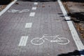 Bike path. bike lane road for bicycles Royalty Free Stock Photo