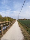 Bike path at Buscate along the canal Villoresi Royalty Free Stock Photo