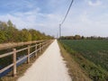 Bike path at Buscate along the canal Villoresi Royalty Free Stock Photo