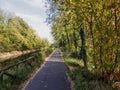 Bike path at Busto Garolfo along the canal Villoresi Royalty Free Stock Photo