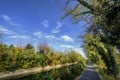 Bike path at Busto Garolfo along the canal Villoresi Royalty Free Stock Photo