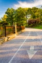 Bike path at Druid Hill Park in Baltimore, Maryland. Royalty Free Stock Photo